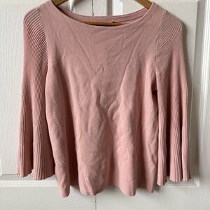 Ann Taylor Pink Sweater with Bell Sleeves